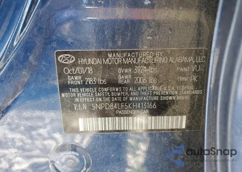 2019 Hyundai Elantra Sel из США, поврежденный, VIN 5NPD84LF5KH413166